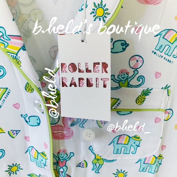 Roller Rabbit Pool Party Polo Pajamas in White Size X-Small (XS) Brand New NWT - Picture 4 of 17